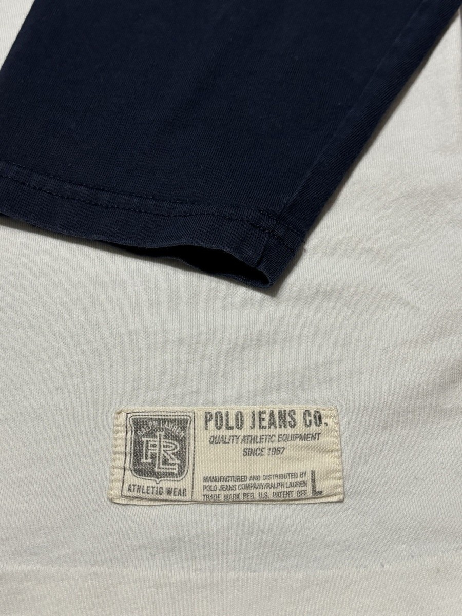 Vtg Polo Ralph Lauren Jeans CO 1967 Colorblock T-Shirt Navy White