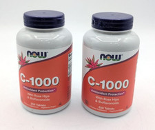 NOW Foods Vitamin C-1000 Tablets w/ Rose Hips  Bioflavonoids - 250 Ct - 2 PACK