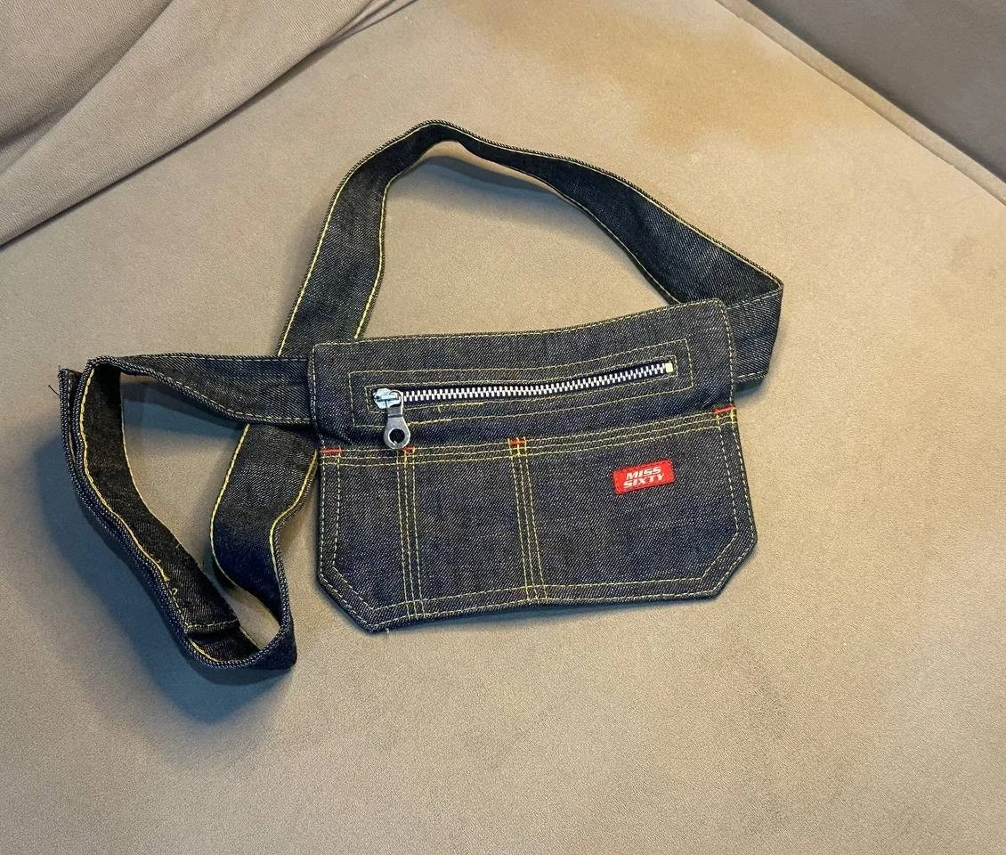 Rare Y2K Miss Sixty Denim Belt Bag / Crossbody Purse – Vintage