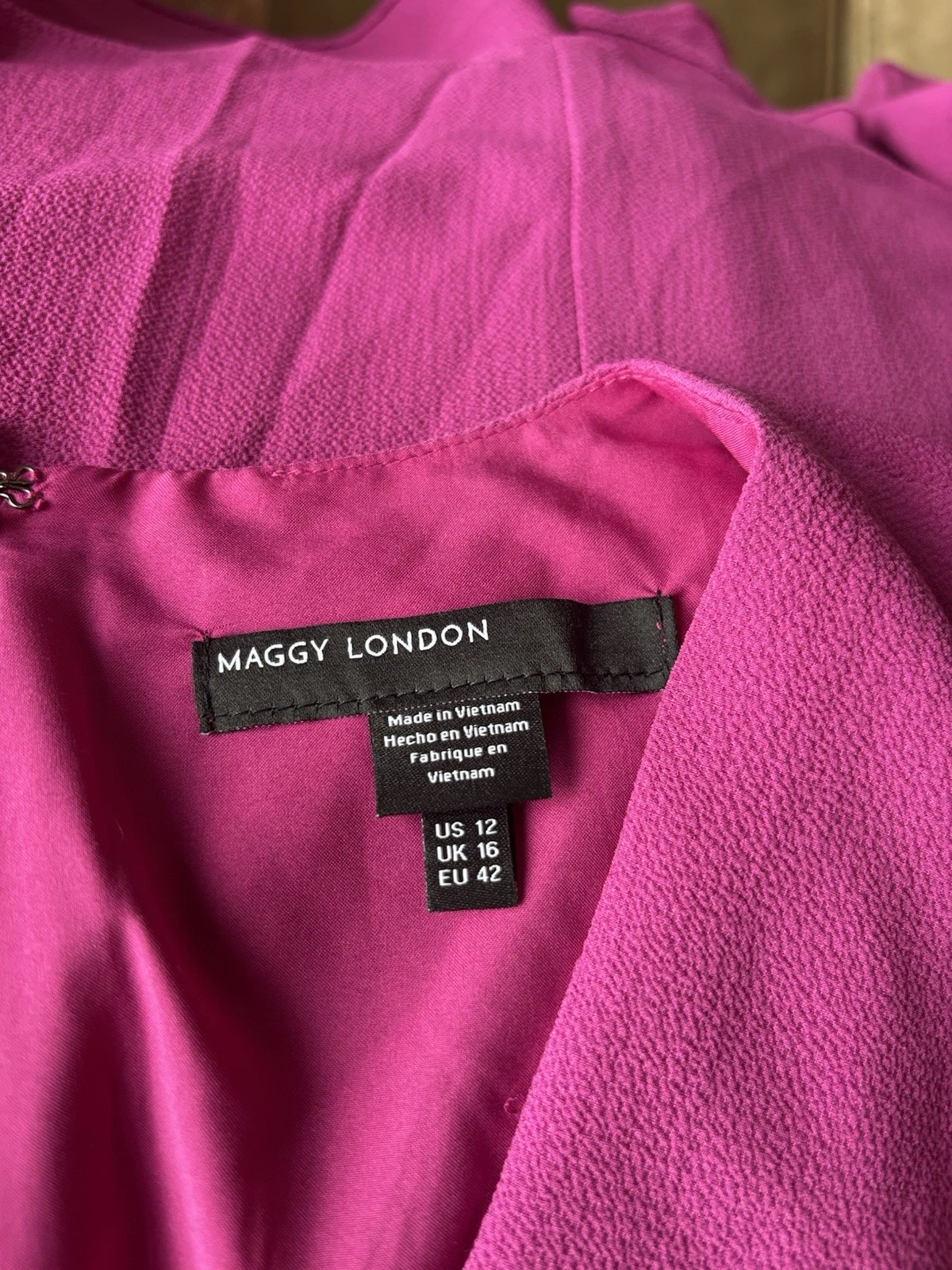 VETEMENTS Abito donna Maggy London 12 finto avvolgente crepe orlo asimmetrico abbigliamento da lavoro ufficio ~ nuovo con etichette
