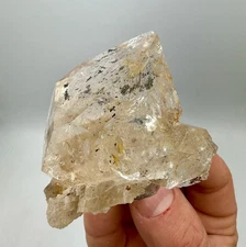 168 g Smoky Herkimer Diamond Cluster with Calcite, Gorgeous Inclusions!