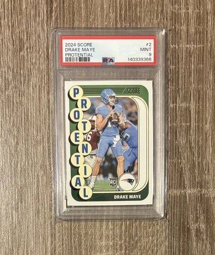 2024 Score - Protential Drake Maye #2 (RC) PSA 9
