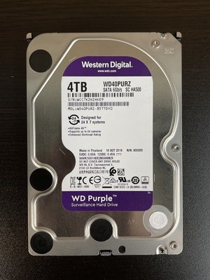 Western Digital Purple 3.5'' 4TB 6Gb/s 5400 RPM SATA HDD Drive WD40PURZ-85TTDY0