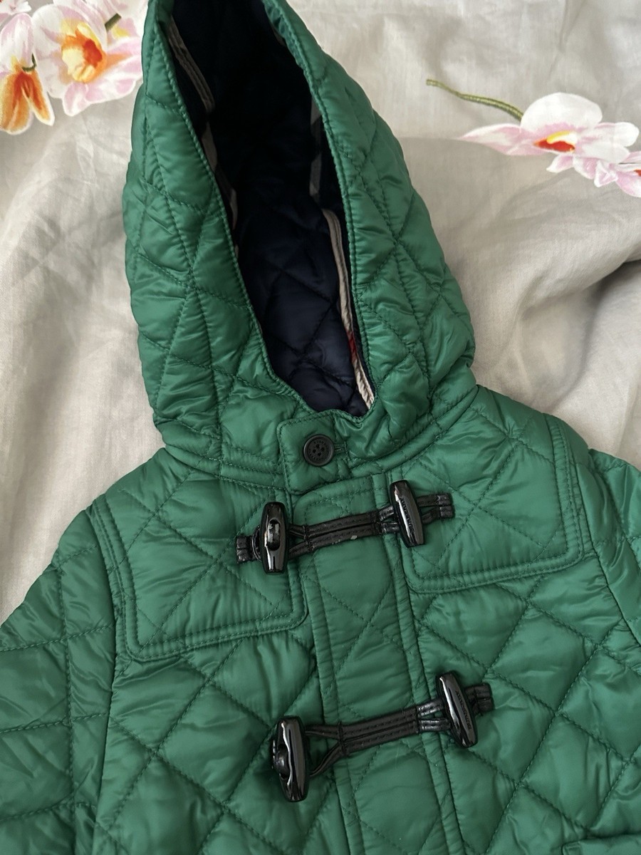 Burberry Children Green Duffle Quilted Coat Jacket Size 9m 74cm | eBay