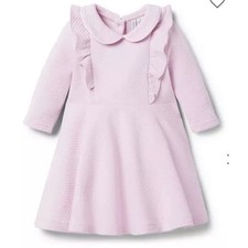 Janie and Jack Girls Size 5 Quilted Jacquard Ruffled Dress Button Back New