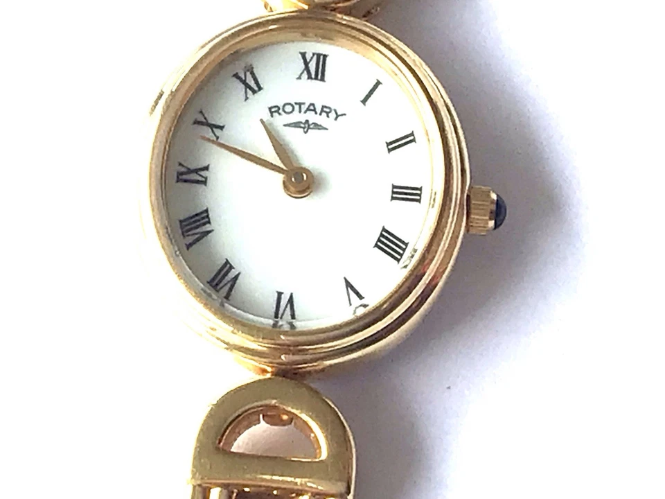 Vintage ROTARY Ladies Gold Plated Quartz Watch Works Perfect UCAR979 Roman Nums - image 2 of 4