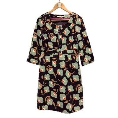 Robe Florale Boden 10 R Manche Cord Casual Prune Pourpre - Photo 1/4