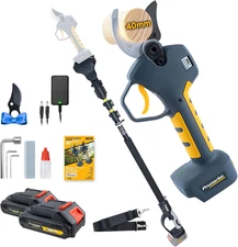 2-In-1 Brushless Pole Pruning Shear, 40Mm Professional Cordless Pruners with Ext