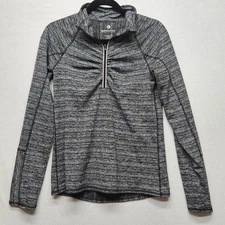 90 Degree by Reflex Pullover Womens Large Gray Half Zip Athletic Long Sleeve Top