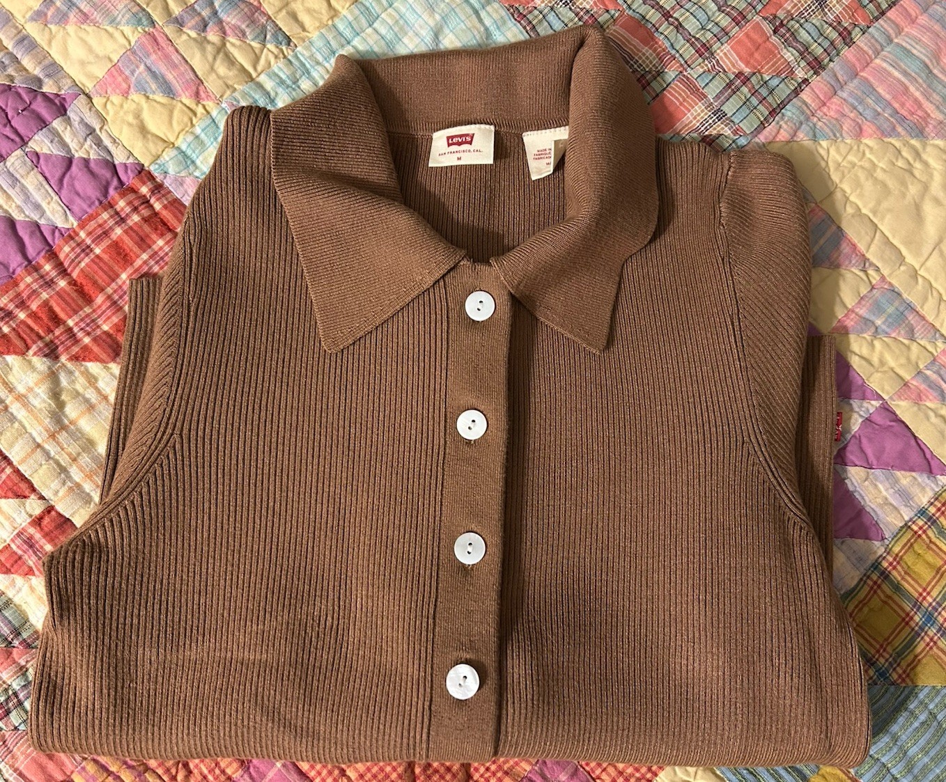 Levi’s Collared Button Up Ribbed Sweater, Women’s… - image 1