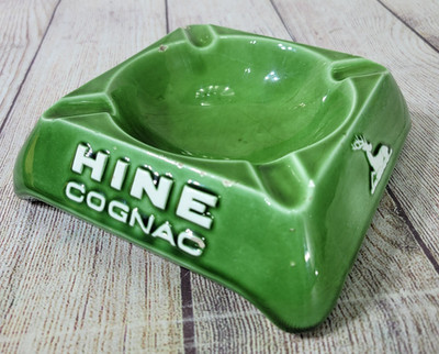 Hine Cognac Porcelain Ashtray Vintage 1970s Made in France