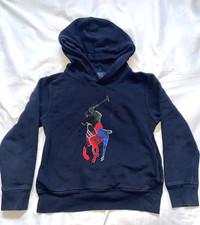 Ralph Lauren Polo Kids Youth Hoodie Sweater Boy's Size Small 8 Navy Blue