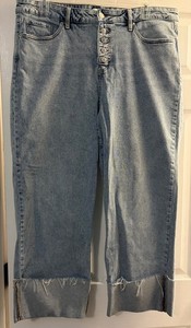 Ava& Viv BlueJeans 18 Straight Retro Style Tacked Roll Cuffs