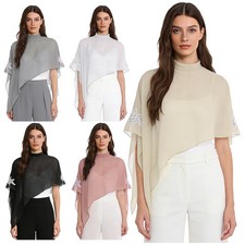 Womens Shawl Party Shrug Evening Tops Accessories Shiny Sequin Chiffon Wraps