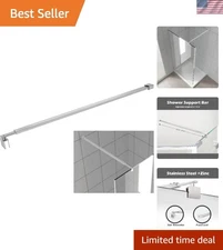 Modern Brushed Nickel Shower Screen Support Bar - Easy DIY 27-47" Installation