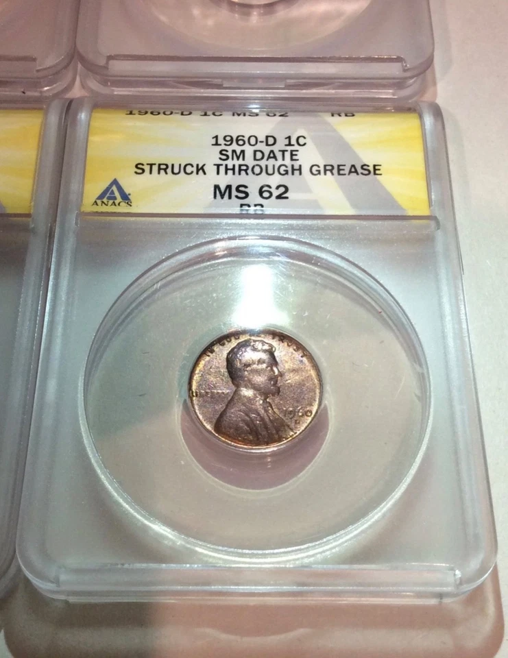 Valuable Old Mint Error Coins ANACS Collection- Grease, Mistruck & Underweight - Image 2 of 4