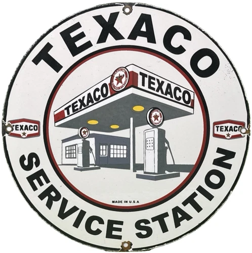 VINTAGE TEXACO MOTOR OIL PORCELAIN SIGN TEXAS GASOLINE GAS STATION PUMP PLATE