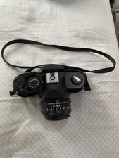 Vintage Yashica 35mm Film Camera w/ 50mm Lens, Leather Case Strap
