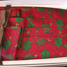 Robert Talbott Protocol 100 Silk Cummerbund Bow Tie Set Christmas Holiday Holly