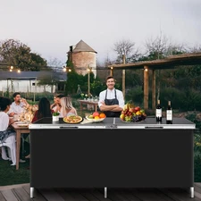 Folding Portable Bar Table, Foldable Pop-Up Bar with Carrying Bag