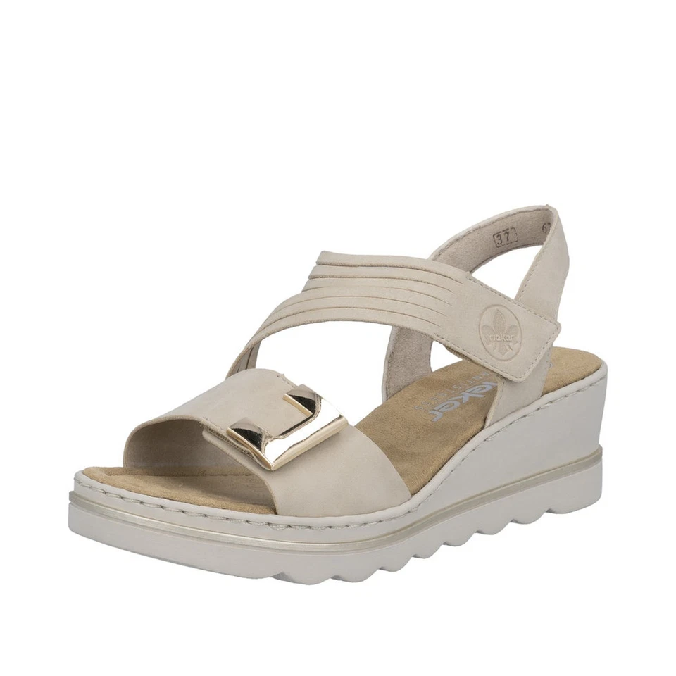 Rieker Femmes Sandalette Avec Plateforme Et Semelle Compensée Très Léger 67410 - Photo 1/1
