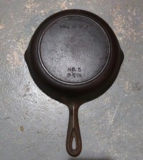 Vintage Cast Iron No.5 H BSR Made In USA 8 1/8 In