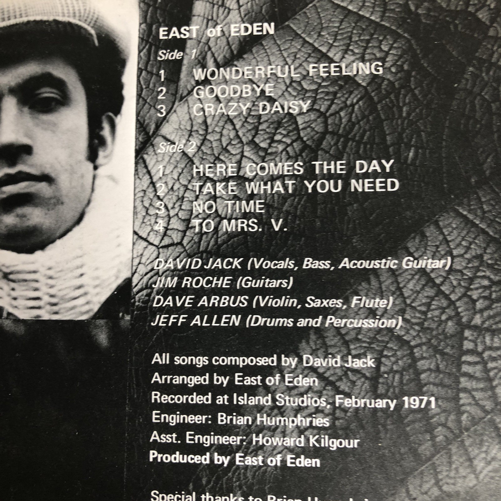 LP VINYL EAST OF EDEN SELF TITLED DEBUT ALBUM SHVL792 UK 1ST PRESS 1971 EX+/EX+