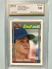 1992 TOPPS BASEBALL #1 DRAFT PICK MLB⚾️⚾️ SHAWN GREEN ROOKIE MINT 10