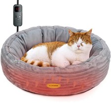 Heated Cat Bed for Indoor Cats, 20    Electric Cat Heated Bed Pet Warming Bed ...