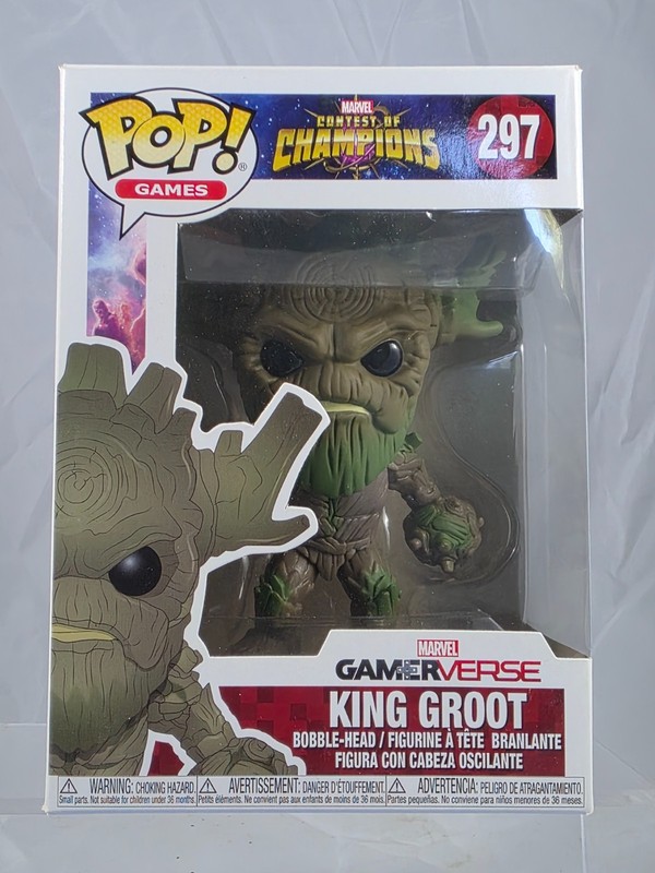 Funko Pop Games MARVEL Contest of Champions King Groot 297 Protector NEW VAULTED