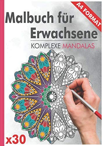 Malbuch A4 FüR Erwachsene, 30 Mandalas, Stressabbau, Ausmalbuch-image