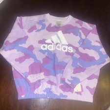 Kids Adidas Camo Sweatshirt Light Purple Size Large NWT