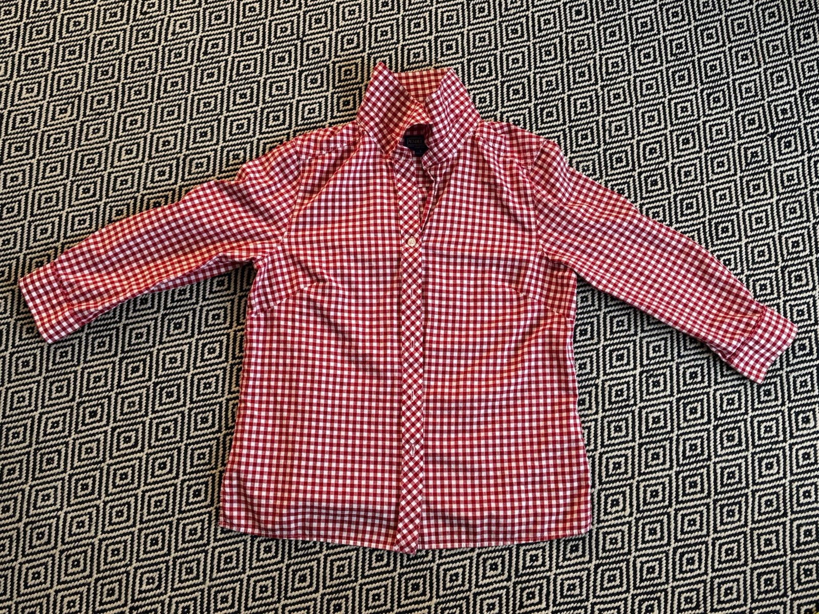 Pendleton Red White Gingham Plaid Long Sleeve Pop… - image 1