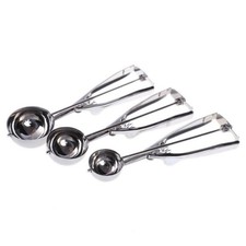 1pcs 4/5/6cm Ice Cream Scoop Stainless Steel Metal with Trigger Serve Handle New