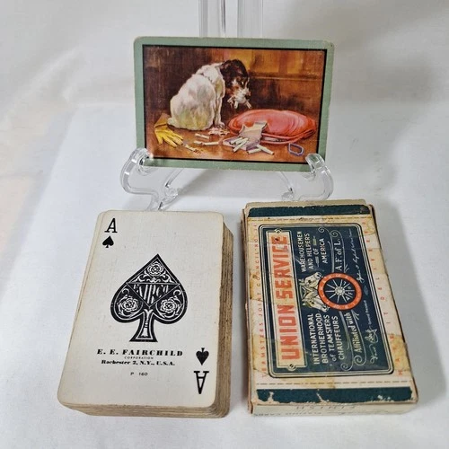 Vtg 1950s Teamsters Union Service Playing Cards Brown & Bigelow Dave Beck... - product listing photo