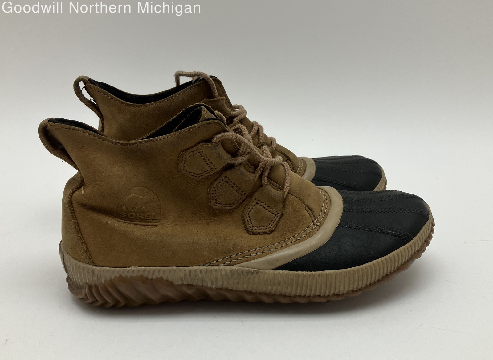 Sorel Brown/black Solid Duck Boot Boot Women 9.5 - image 2