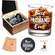 Best Ever Whiskey Glass Gift Set   Birthday Gifts for from Wife   Husband