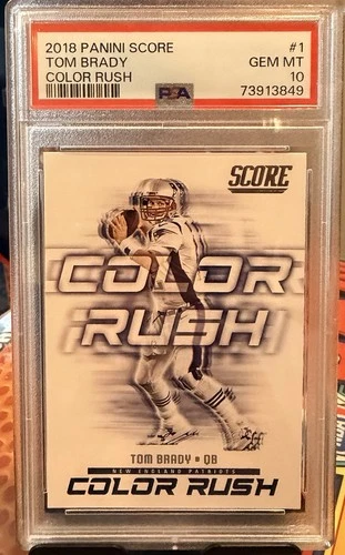 2018 Panini Score - Color Rush Tom Brady #1 PSA 10 Gem MINT Patriots Goat