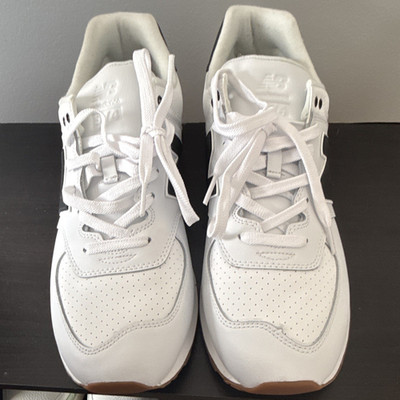 New Balance 574 White/Gray/Black Lace-Up Low Top Men's Sneakers U574FBS