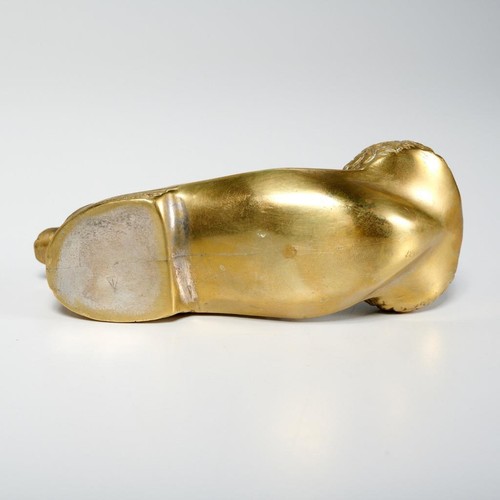 Vtg Greek Solid Brass Pompom Shoe Figure Ashtray Paperweight, 4.5"l - Picture 6 of 8