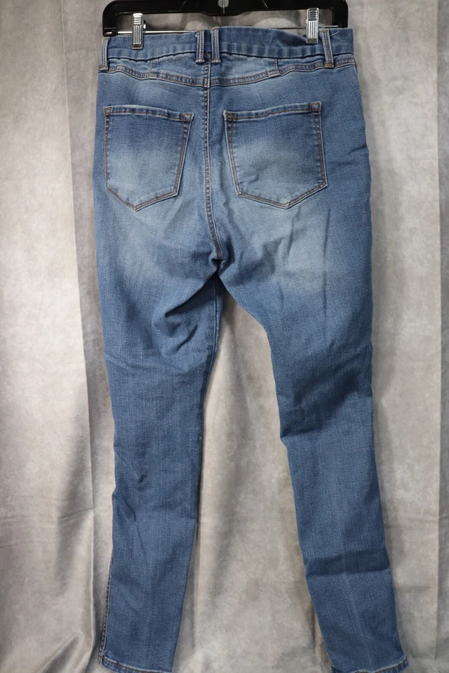 Pantalones de mezclilla para mujer Arizona Jean Co tiro alto curvilíneos ajustados azules desgastados talla 11 Foto 4 de 4