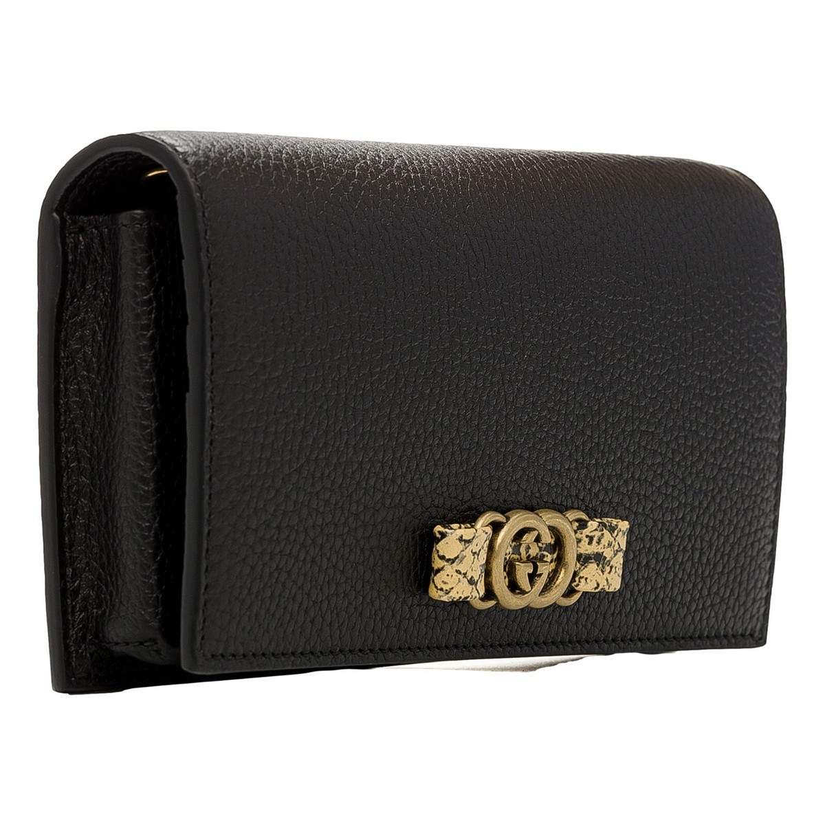 Gucci Interlocking Double G Python Leather Bow Chain Wallet Gucci Interlocking Double G Python Leather Bow Chain Wallet