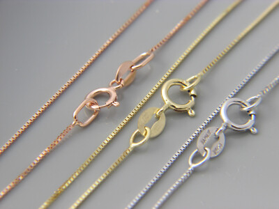 14k gold box necklace solid 14kt gold box chain yellow gold rose