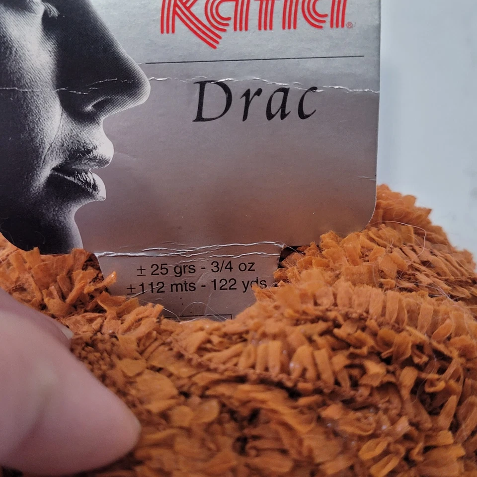 Katia Yarn Orange 1 ball Drac Nylon Rust 25g 122 yds Fuzzy DISC - Image 4 of 4