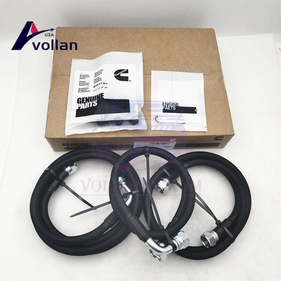 Cummins 5.9L 48RE Transmission Cooler Hoses Kit For 03-07 Dodge Ram 2500 3500 US - Image 2 of 4