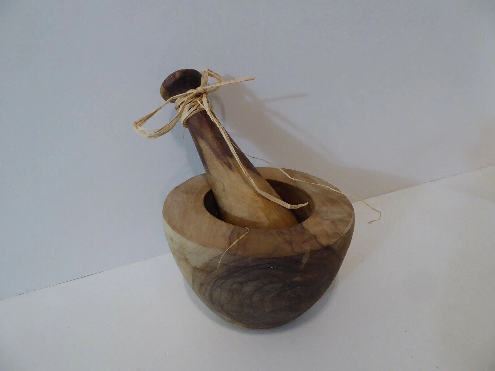 Wood Mortar and Pestle Set, Herb Spice Grinder Beautiful Wood Grain (S1