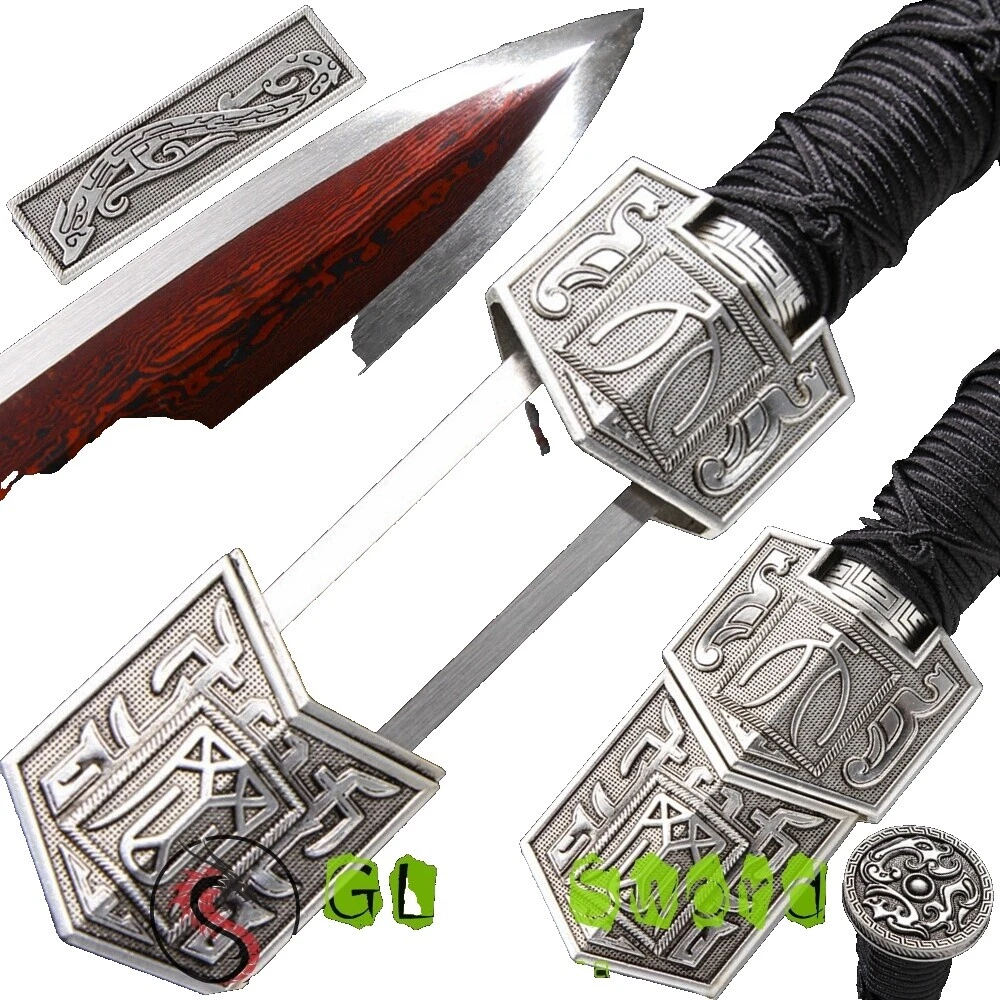 Hoja de acero de damasco negro NINJA espadas japonesas de colección y sables