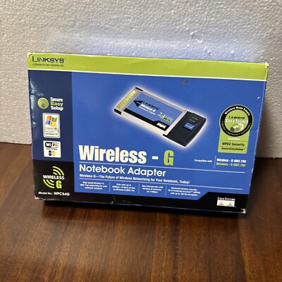 Linksys WPC54G Wireless-G Notebook Wi-Fi Adapter PCMCIA Card NEW OPEN BOX