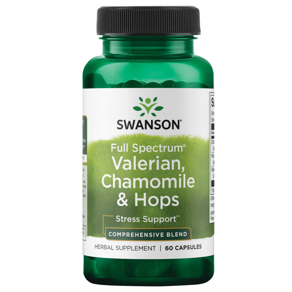 Swanson Full Spectrum Валериана, ромашка и хмель 60 капсул