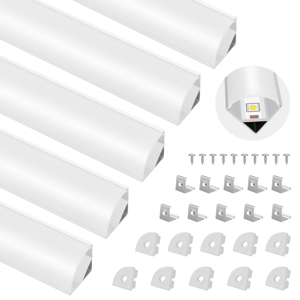 5M LED PROFIL ALUPROFIL ALU SCHIENE LEISTE PROFILE FÜR LED-STREIFEN ELOXIERT - Bild 3 von 4